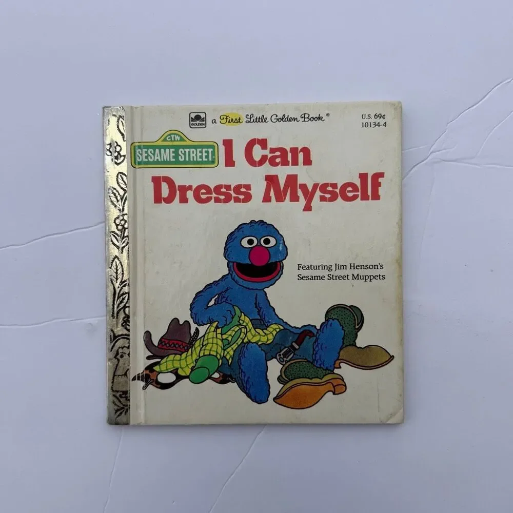 Vintage Sesame Street Little Golden Books Cookie Monster Big Bird Retro Nursery